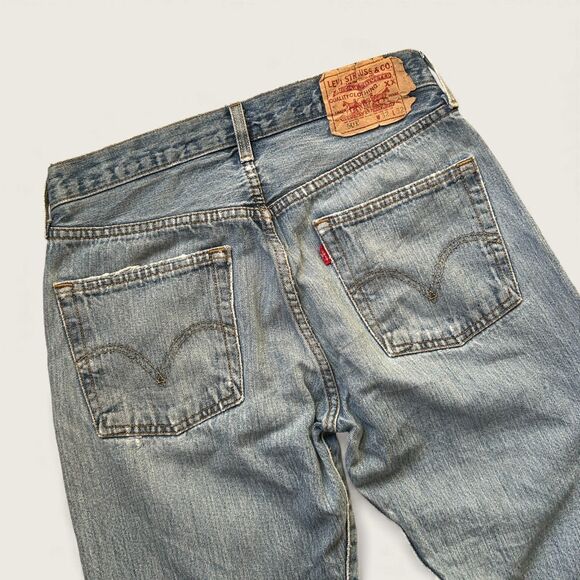 Vintage Men's Levi’s 501 Jeans 32x32 Light Wash 80s-90s Distressed Denim WPL-423 - Picture 3 of 10